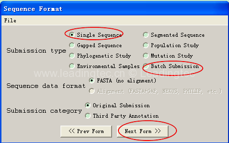 向NCBI提交藻種DNA序列