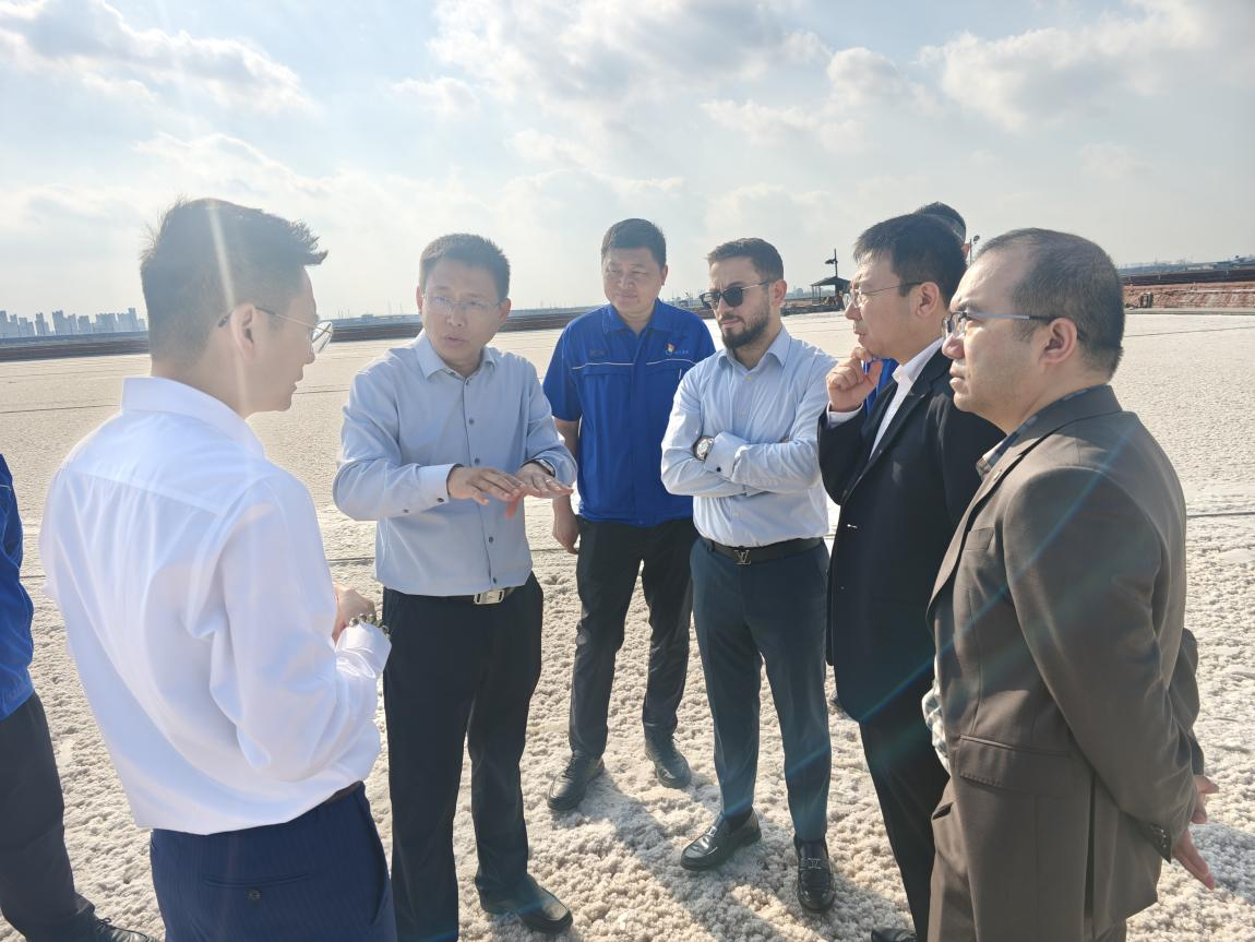 沙特水務(wù)局副局與光語生物公司負(fù)責(zé)人參觀漢沽鹽場